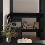 vidaXL Cadre de lit superposé avec bureau Chêne noir 80 x 200 cm