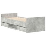 vidaXL Cadre de lit sans matelas gris béton 75x190 cm
