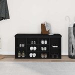 vidaXL Banc à chaussures Noir 100 x 30 x 48 cm Bois d'ingénierie