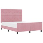 vidaXL Lit à ressorts avec tête de lit Rose 140 x 200 cm Velours