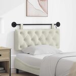 vidaXL Tête de lit suspendue Crème Velours