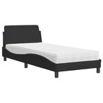 vidaXL Lit avec matelas Dover noir 80x200 cm velours