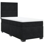 vidaXL Sommier à lattes de lit avec matelas Noir 100x200 cm Velours