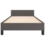 vidaXL Cadre de lit avec tête de lit sans matelas gris 90x190 cm