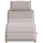 Chaises longues vidaXL avec coussins 2 Pièces Taupe en bois massif d'acacia