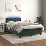 vidaXL Sommier à lattes de lit avec matelas LED vert foncé 120x190 cm