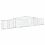 vidaXL Paniers à gabions arqués 4 Pièces 400x30x60/80 cm Fer galvanisé