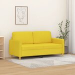 vidaXL Canapé à 2 places Jaune clair 140 cm Tissu