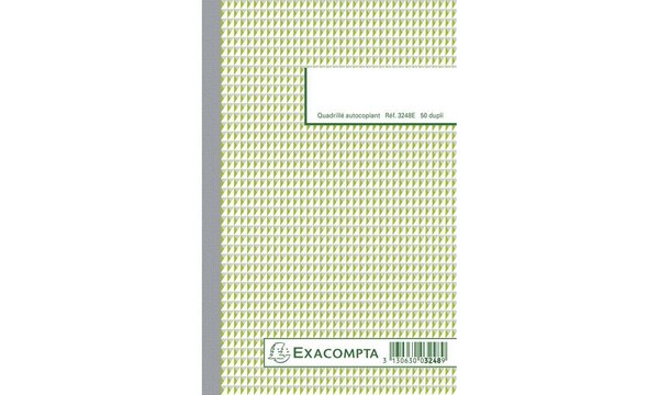 Manifold quadrillé 5x5 21x13 5cm 50 feuillets dupli autocopiants x 10 EXACOMPTA