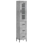 vidaXL Buffet haut Gris béton 34 5x34x180 cm Bois d'ingénierie