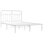 vidaXL Cadre de lit métal avec tête de lit blanc 150x200 cm