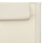 vidaXL Chaise longue textilène crème et gris