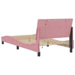 vidaXL Cadre de lit avec LED sans matelas Hanko rose 100x200 cm velours