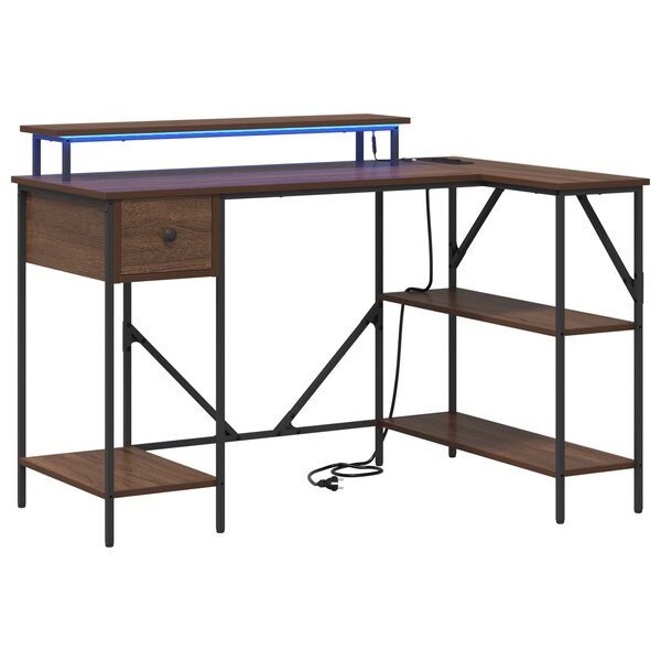 vidaXL Bureau Chêne marron 120 x 79 x 86.5 cm Bois d'ingénierie