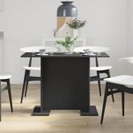 vidaXL Table de salle à manger Noir 110 x 60 x 75 cm Bois d'ingénierie
