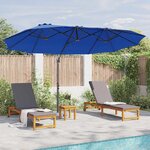 vidaXL Parasol cantilever de jardin bleu azur 372 x 198 x 243 cm