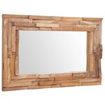 vidaXL Miroir décoratif Teck 90x60 cm Rectangulaire