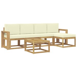 vidaXL Ensemble de canapés d'extérieur 6 pc Blanc et crème