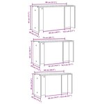 vidaXL Tables gigognes 3 Pièces noir bois d'ingénierie