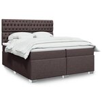 vidaXL Sommier à lattes de lit avec matelas Marron foncé 200x200 cm