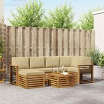 vidaXL Ensemble de canapés d'extérieur 7 pc Naturel et Beige Polyester