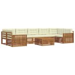 vidaXL Ensemble de canapés d'extérieur 8 pc Naturel et Crème