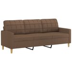 vidaXL Ensemble de canapés 3 Pièces avec coussins Marron Tissu