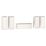 vidaXL Meubles TV 5 Pièces Blanc Bois massif de pin