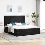 VidaXL Cadre de lit ottoman avec matelas noir 180x200cm velours