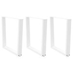 vidaXL Pieds de table à manger en forme de V  3 pièces  blanc  80 x (72-73 3) cm  acier