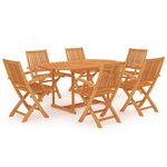 vidaXL Ensemble à manger de jardin 7 Pièces Bois de teck massif