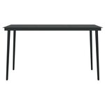 vidaXL Table à dîner de jardin Noir 140x70x74 cm Acier et verre