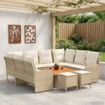 vidaXL Ensembles de meubles 8 Pièces Beige et crème Rotin PE