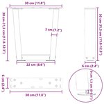 vidaXL Pieds de table basse en forme de V  2 pièces  anthracite  30 x (30-31 3) cm  acier