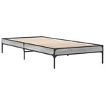 vidaXL Cadre de lit sans matelas sonoma gris 90x190 cm