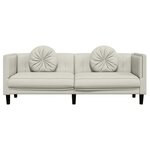 vidaXL Canapé avec coussins 3 places crème velours