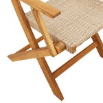vidaXL Ensemble à manger de jardin 7 Pièces beige rotin et bois massif