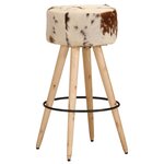 vidaXL Tabourets de bar lot de 2 cuir véritable et bois de manguier