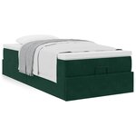 vidaXL Cadre de lit ottoman avec matelas vert foncé 90x190 cm velours