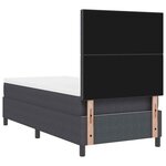 vidaXL Lit à ressorts avec tête de lit Gris foncé et blanc 90 x 200 cm