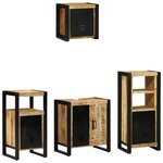 vidaXL Ensemble de mobilier de salle de bain avec étagère avec stockage avec porte 4 Pièces