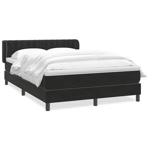 vidaXL Sommier à lattes de lit avec matelas noir 160x210 cm velours