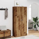 vidaXL Armoire à chaussures vieux bois 80x39x178 cm bois d'ingénierie