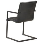 vidaXL Chaises à manger cantilever lot de 6 noir cuir véritable