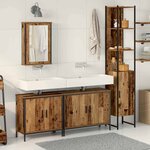 vidaXL Ensemble de mobilier de salle de bain avec étagère 4 Pièces Marron