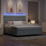 vidaXL Lit à ressorts avec matelas Gris clair 180 x 200 cm tissu