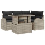 vidaXL Ensemble de canapé de jardin 5 Pièces Gris clair Poly rotin