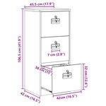 vidaXL Cabinet de Dossier Noir 44 x 50 x 106.5 cm Acier Laminé à Froid