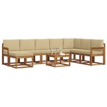 vidaXL Ensemble de canapés d'extérieur 9 Pièces Naturel et Beige