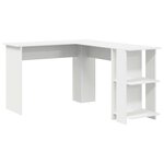 vidaXL Bureau d'angle avec rangement Blanc 140 x 113.5 x 75 cm